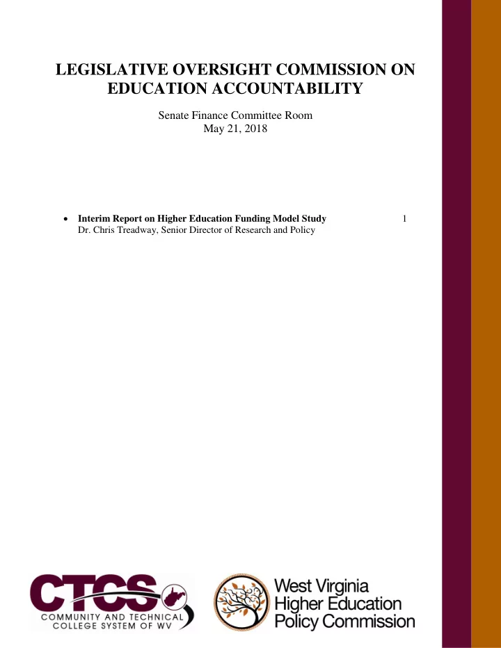legislative oversight commission on education