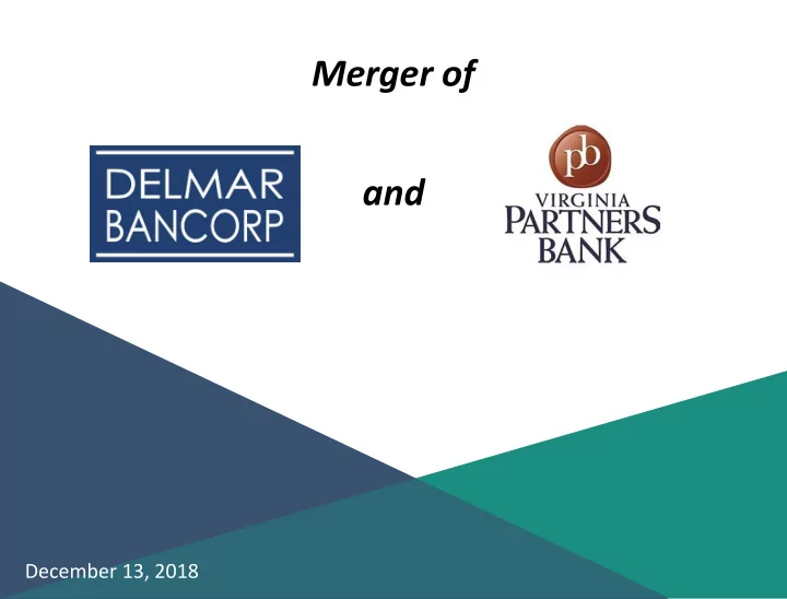 merger of and