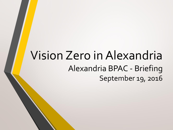 vision zero in alexandria