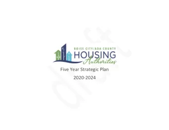Five Year Strategic Plan  2020-2024 Five Year Strategic Plan (2020-2024)  Table of Contents HOUSING