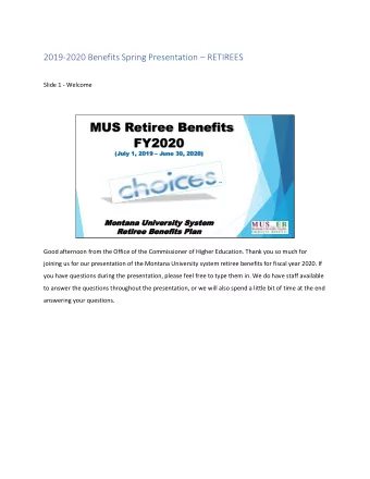 FY2020 (July 1, 2019  June 30, 2020)  Mon  ontan  tana  a Un  Univ  iver  ersi  sity  ty Sys