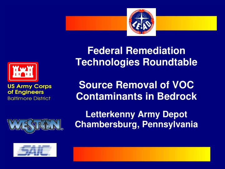 federal remediation technologies roundtable source