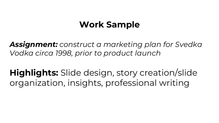 work sample