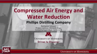 Water Reduction  Phillips Distilling Company  Nathaniel Scherer  Project Advisor: Michelle Gage