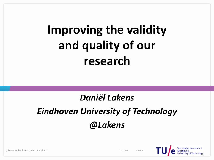 improving the validity and quality of our research