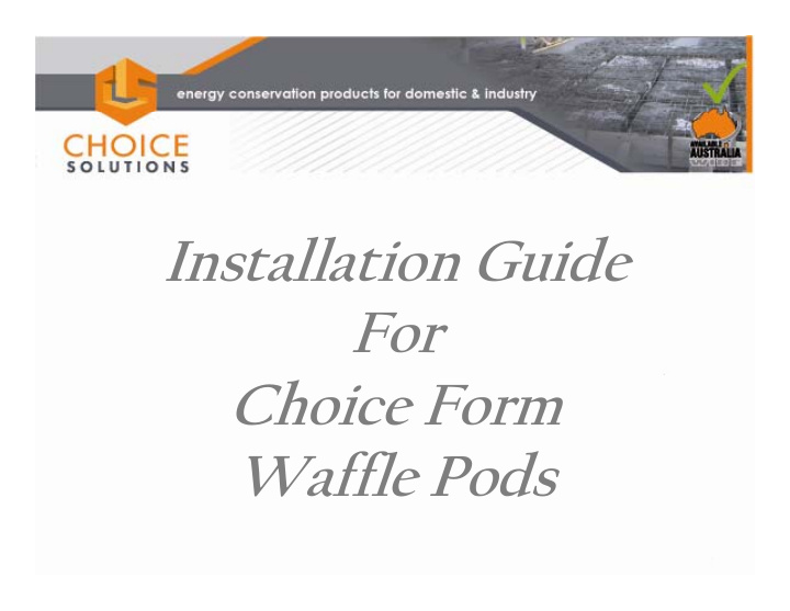 installation guide installation guide for for choice form