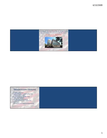 4/13/2009  Presentation Outline  Project Overview  Chilled Beams &amp; Commissioning