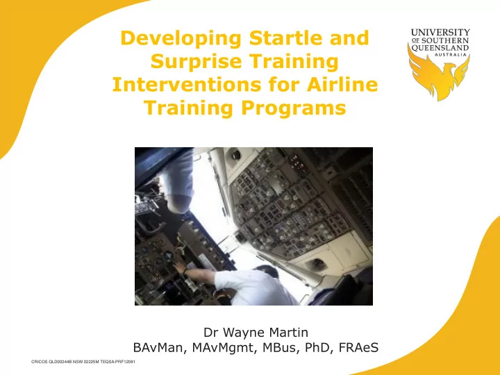 developing startle and surprise training interventions