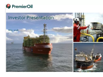 Investor Presentation  May 2018  Forward-looking statements  This presentation may contain