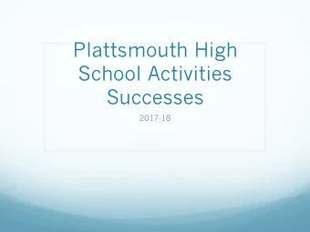 Plattsmouth High  School Activities  Successes  2017-18  Fall Sports  B-1 District Football