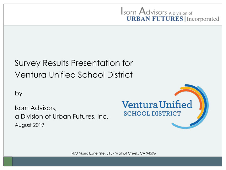 survey results presentation for ventura unified school