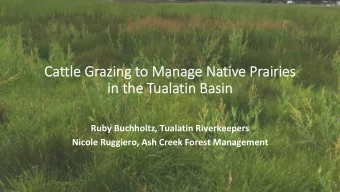 Ca  Cattle Gr  e Grazing t  to M  o Manage Na  e Native Pr  e Prairies  es  in the T  in the Tuala