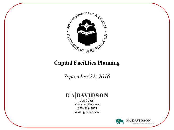 capital facilities planning september 22 2016