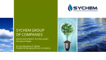 OF COMPANIES  WATER AND ENERGY TECHNOLOGIES  Focused on biogas  Dr.-Ing. Alexandros D.  Yfantis