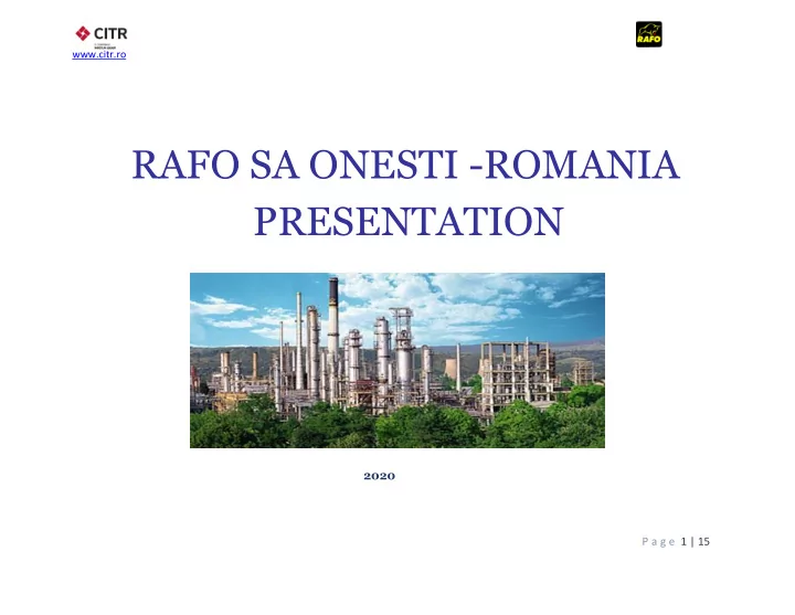 rafo sa onesti romania presentation