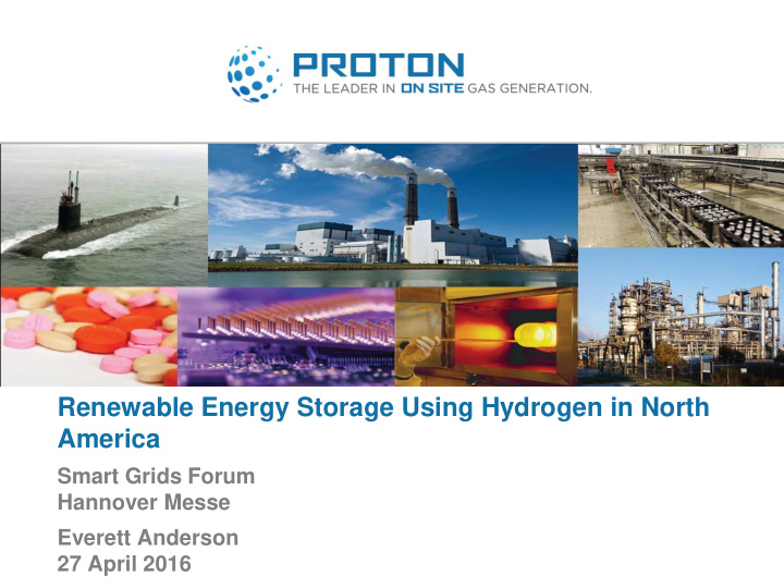 renewable energy storage using hydrogen in north