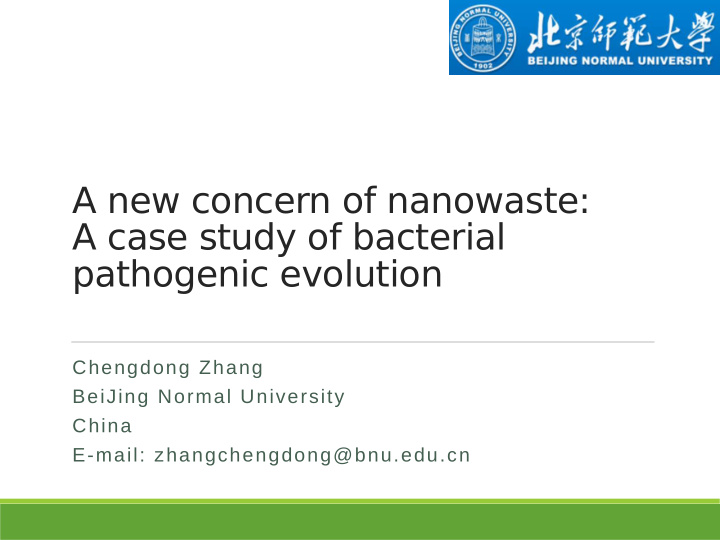 a new concern of nanowaste a case study of bacterial