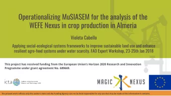 Operationalizing MuSIASEM for the analysis of the  WEFE Nexus in crop production in Almeria