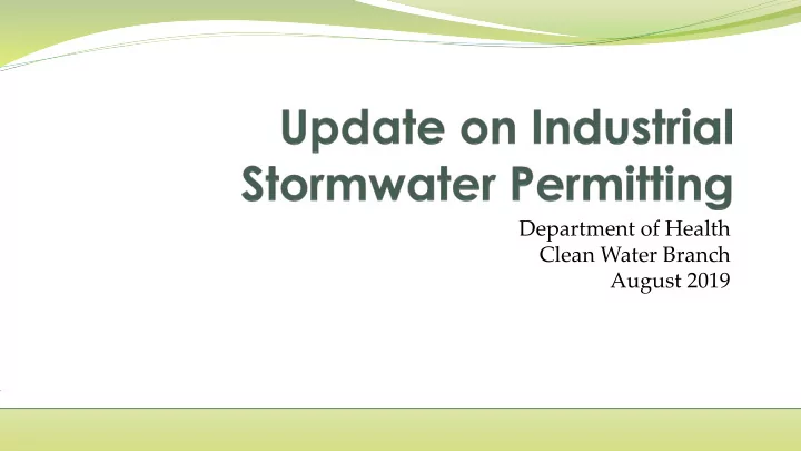 department of health clean water branch august 2019 ag e