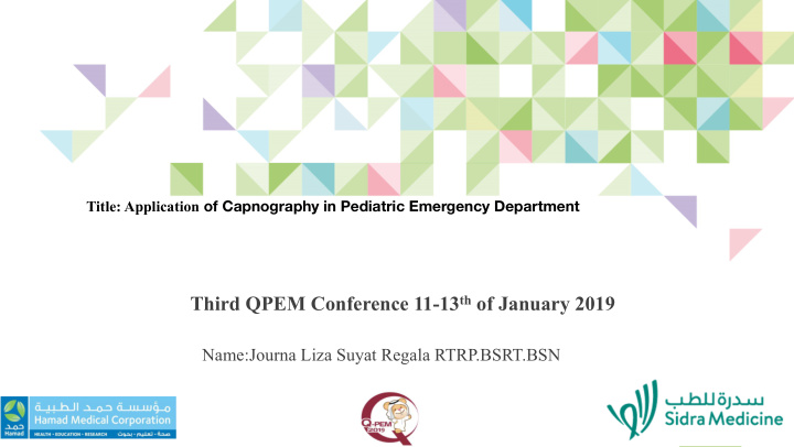 third qpem conference 11 13 th of january 2019