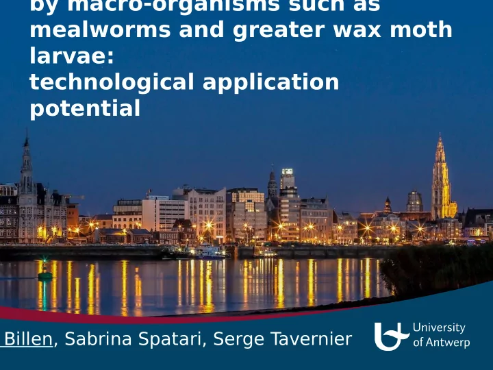 by macro organisms such as mealworms and greater wax moth