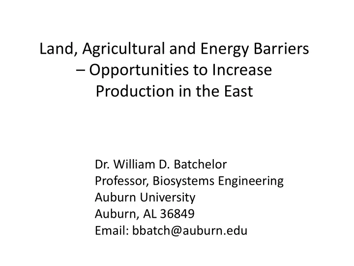 production in the east