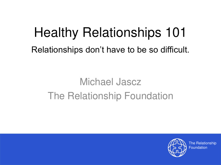 healthy relationships 101
