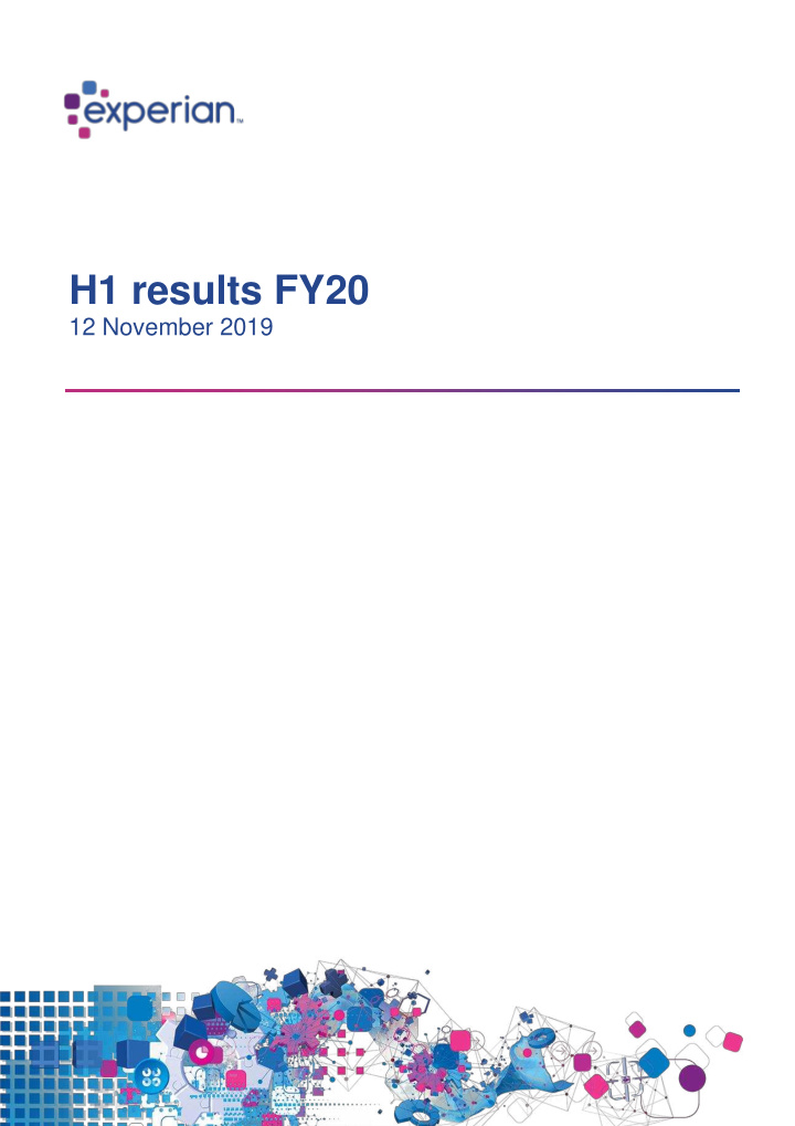 h1 results fy20 12 november 2019 contents 3 1 opening