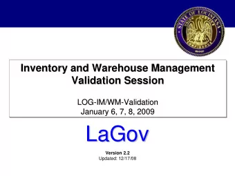 LaGov  LaGov  Version 2.2  Updated: 12/17/08  Visit our website for Blueprint Presentations,