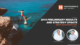 2019 PRELIMINARY RESULTS  AND STRATEGY UPDATE  MARCH 2020 PRESENTATION  TJ KELLY, CFO  GARY