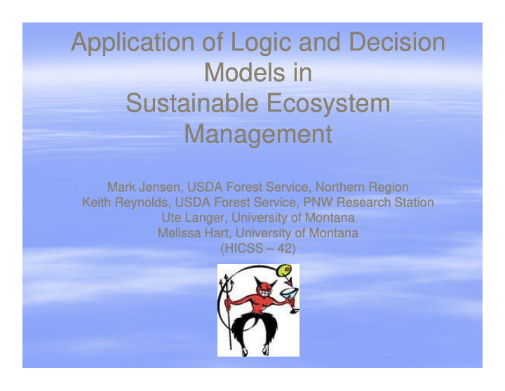 application of logic and decision application of logic