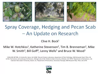 Mike W. Hotchkiss 1 , Katherine Stevenson 2 , Tim B. Brenneman 2 , Mike W. Smith 3 , Bill Goff 4 ,