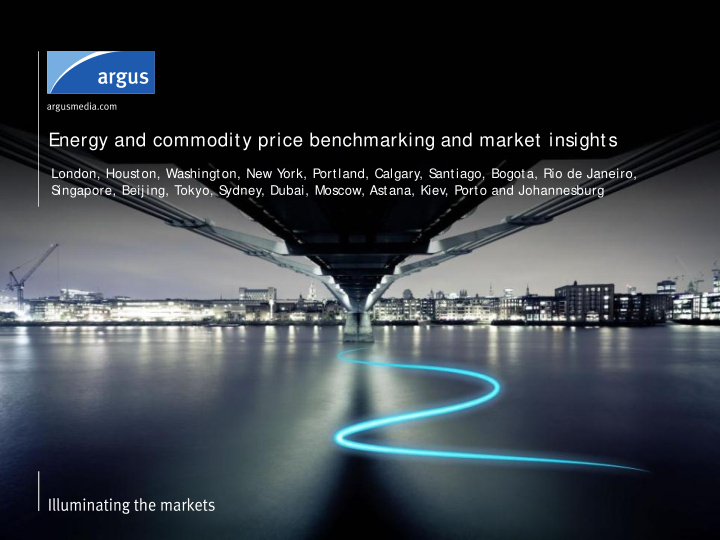 energy and commodity price benchmarking and market