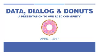 DATA, DIALOG &amp; DONUTS  A PRESENTATION TO OUR RCSD COMMUNITY  APRIL 1, 2017  DISTRICT LEADERSHIP
