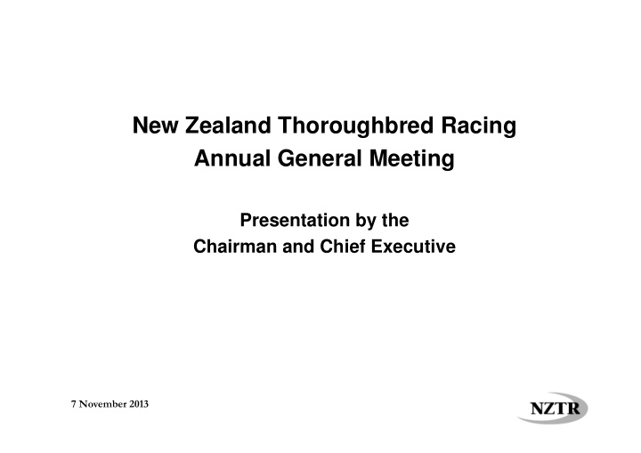 new zealand thoroughbred racing annual general meeting