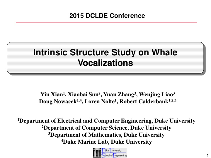 intrinsic structure study on whale vocalizations