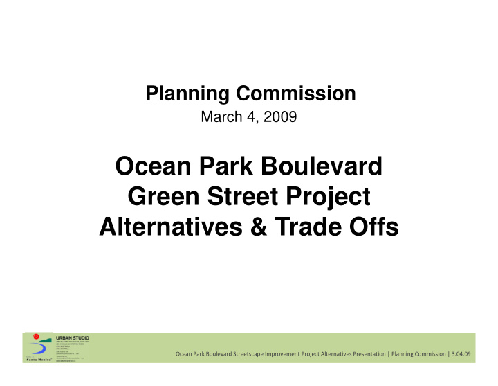 ocean park boulevard green street project alternatives