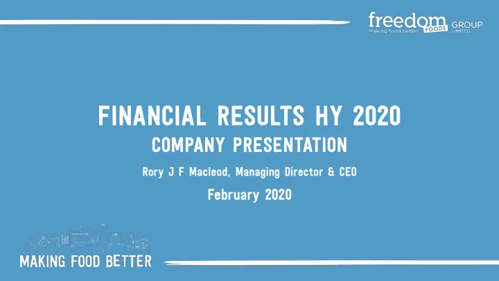 financial results hy 2020