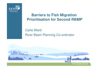 Barriers to Fish Migration  Prioritisation for Second RBMP  Carla Ward  River Basin Planning