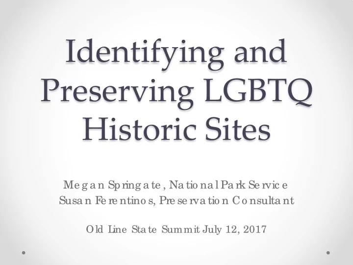 identifying and preserving lgbtq historic sites