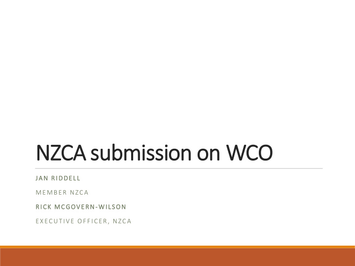 nzca submission on wco