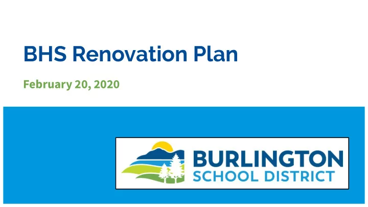 bhs renovation plan