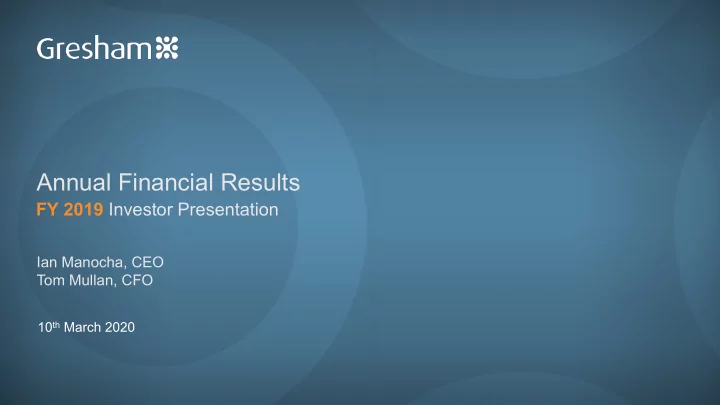 annual financial results
