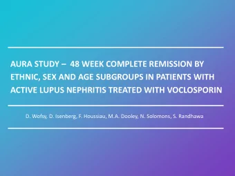 AURA STUDY  48 WEEK COMPLETE REMISSION BY  ETHNIC, SEX AND AGE SUBGROUPS IN PATIENTS WITH