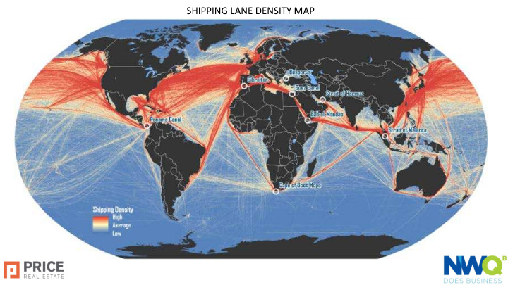 shipping lane density map top 25 container ports union