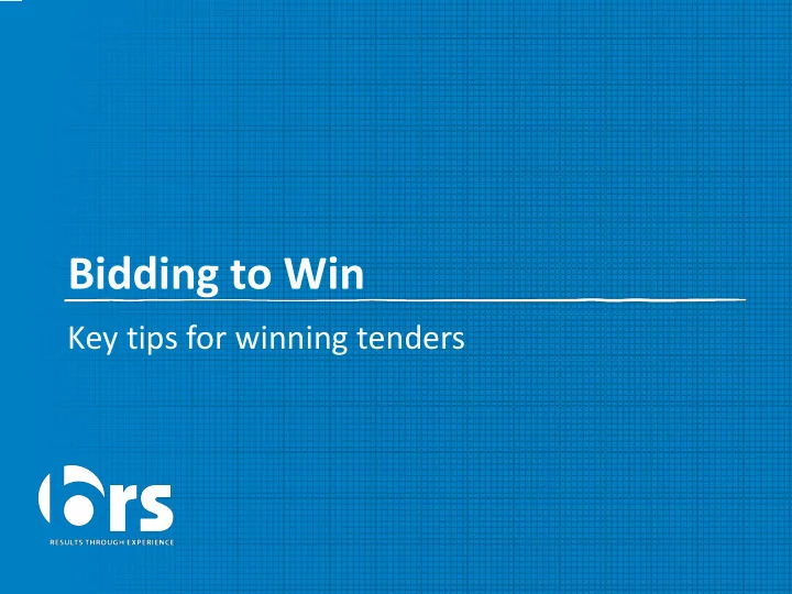 bidding to win