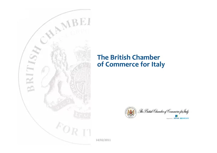 the british chamber of commerce for italy