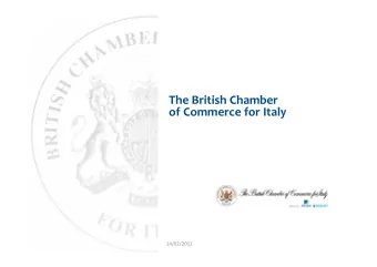 The British Chamber  of Commerce for Italy  14/02/2011  The Chamber  The British Chamber of