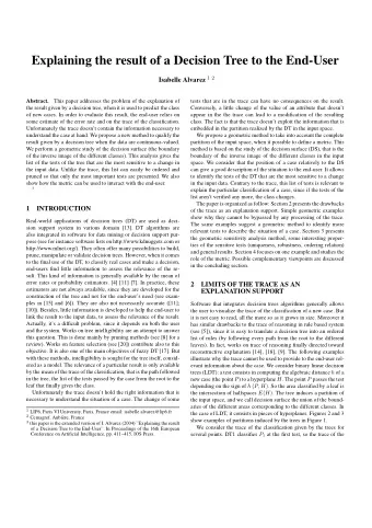 Explaining the result of a Decision Tree to the End-User Isabelle Alvarez 1 2  Abstract.  This