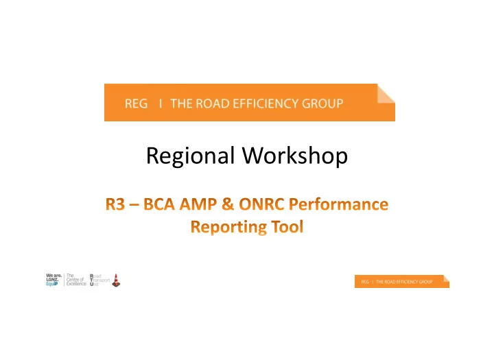 regional workshop workshop purpose